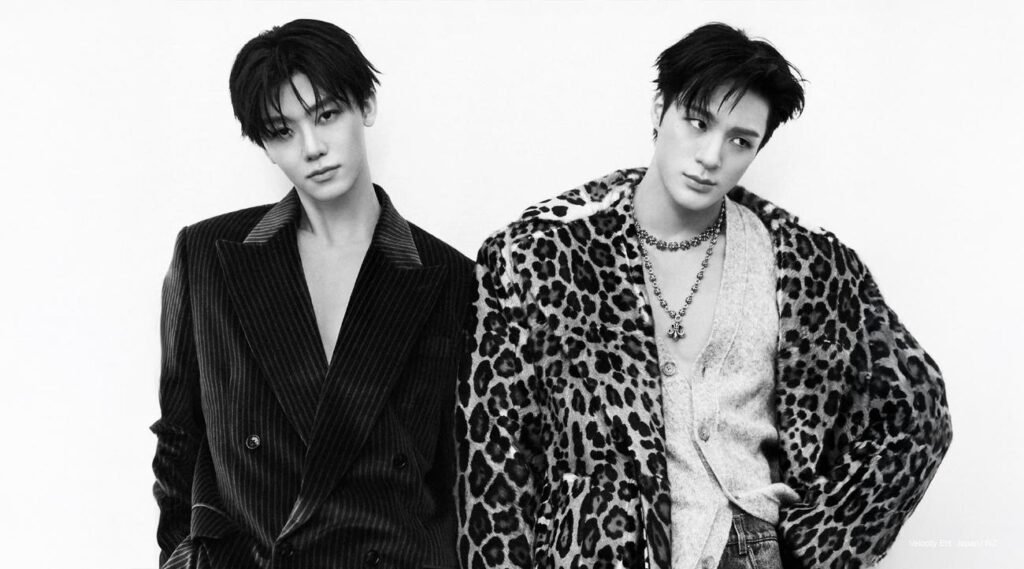 NCT JNJM’s Jeno and Jaemin pose on Esquire Korea’s February 2026 digital cover, showcasing synchronized K-pop visuals and high-fashion styling