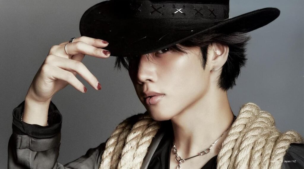 Sunwoo of THE BOYZ poses in minimalist monochrome styling for Singles Korea’s February 2026 digital pictorial, radiating calm intensity and artistic freedom.