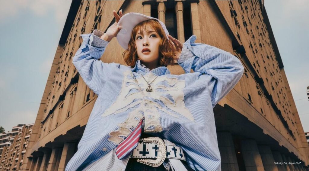 Ishii Ran models 9090 Store Spring 2026 collection in pastel streetwear look, symbolizing her artistic rebirth.