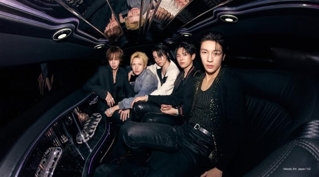 KEYVITUP Ignites: iNKODE’s Bold Debut Era – Kpoppie KEYVITUP 1ST EP concept photo in black leather futuristic style