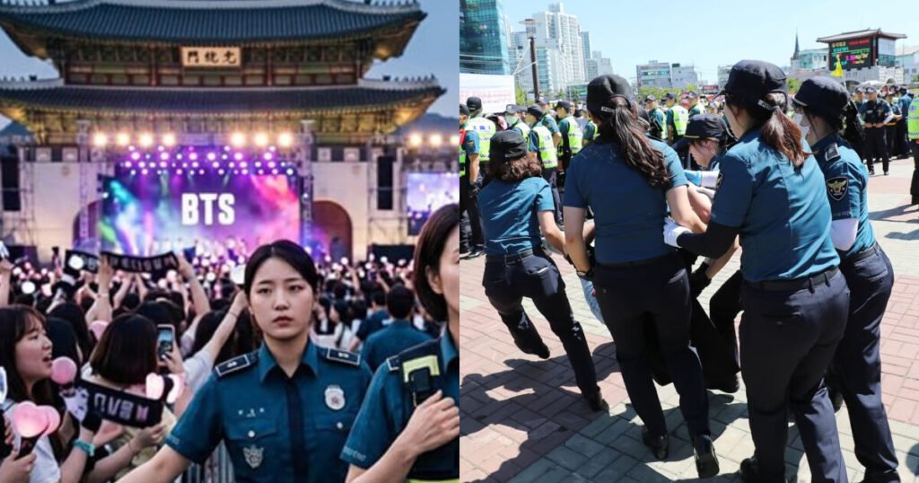 Off-Duty Female Officers Deployed For BTS’s Comeback Stage Raises Eyebrows
