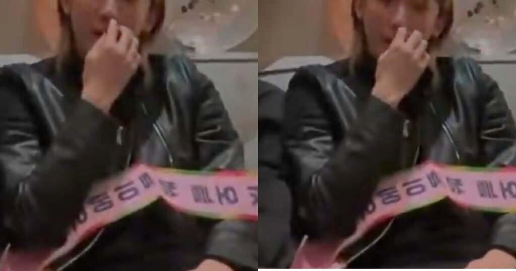 Rookie Male Idol Gets Caught Almost Picking His Nose On Camera