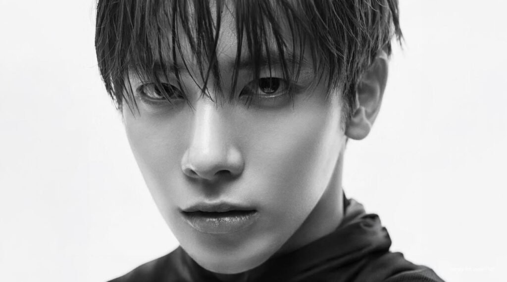 TXT members in ‘7TH YEAR: A Moment of Stillness in the Thorns’ concept photo, reflecting themes of beauty, growth, and inner calm.