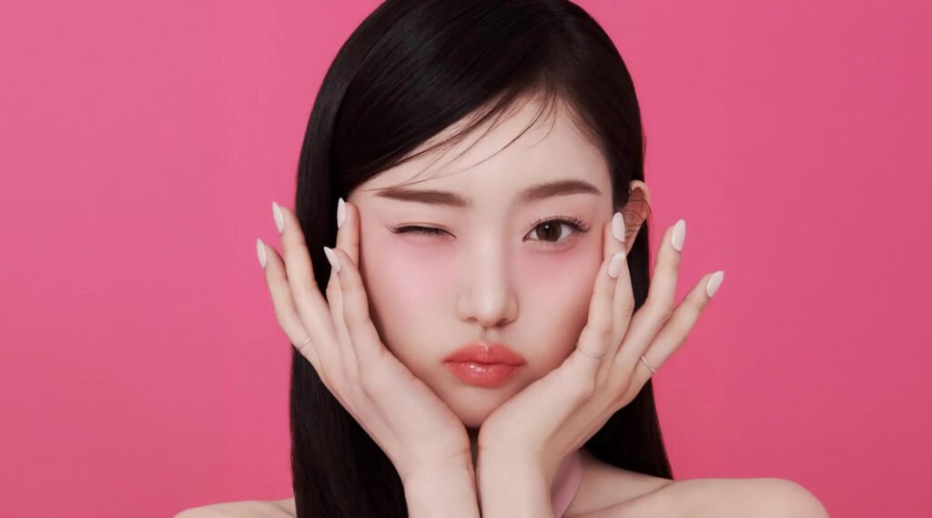 Leesol of KiiiKiii in Vogue Korea x Estée Lauder April 2026 pictorial, showcasing refined K-pop beauty editorial styling.