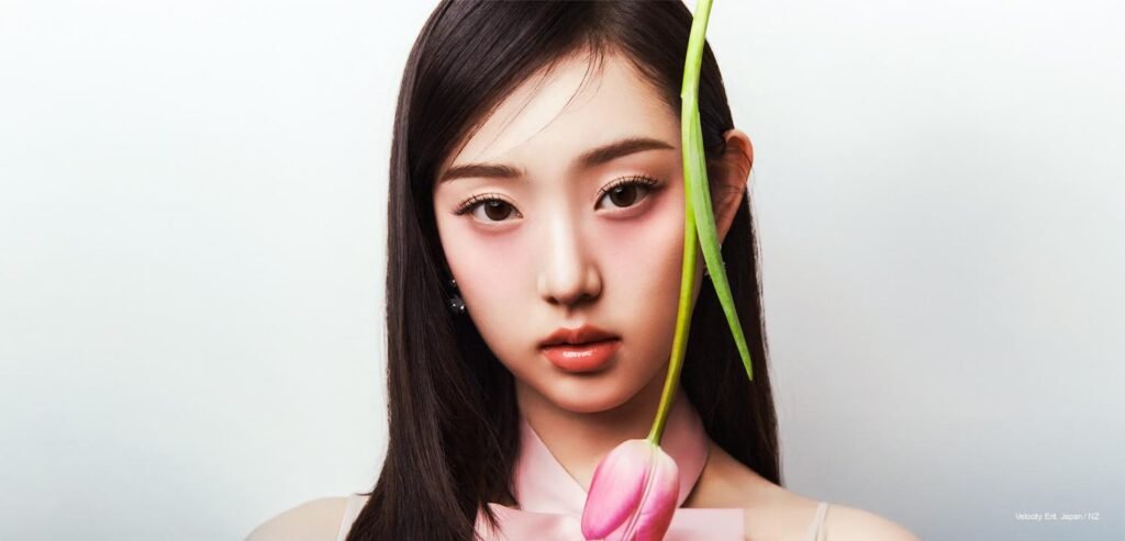 KiiiKiii's Leesol in the Vogue Korea × Estée Lauder April 2026 beauty pictorial — luminous editorial portrait with clean skin and calm intensity