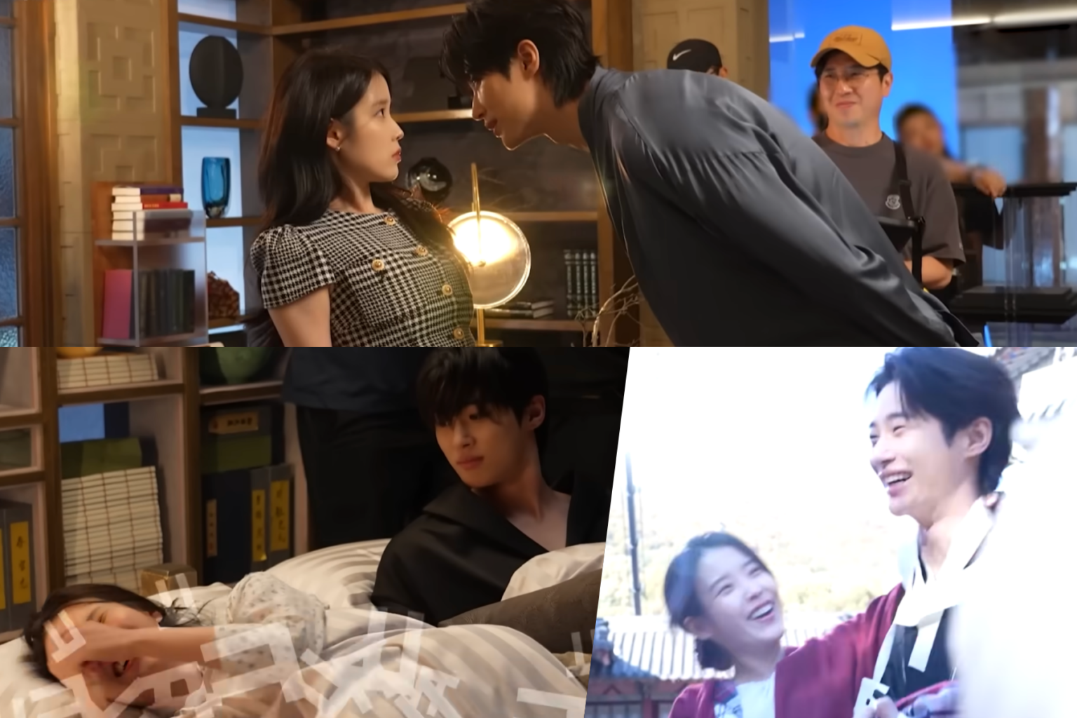 Watch: IU And Byeon Woo Seok Brighten Up The Set Of "Perfect Crown" With Endless Laughter