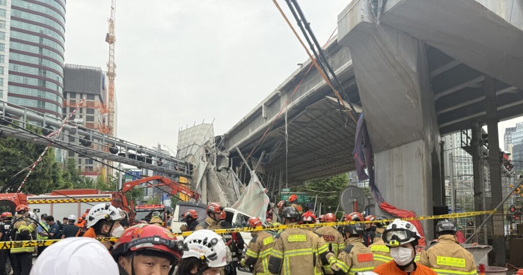 Overpass Collapses In Seoul, Rescue Efforts Underway