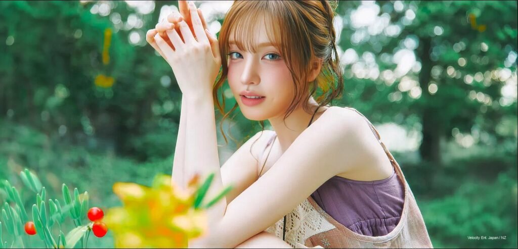 IVE’s Liz in an icy blue-light editorial concept from Mnet Plus FANS’ CHOICE FACE July 2026 issue, gazing softly into the camera in a clean, minimalist studio set.
