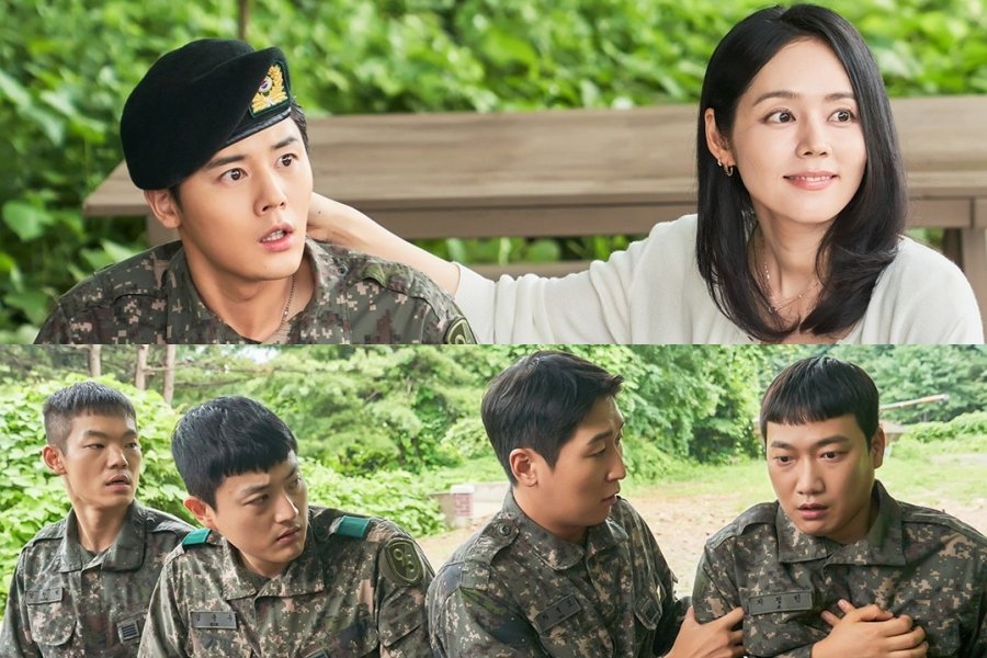 Han Ga In’s Visit To Her Brother Kim Dong Jun’s Unit Has The Soldiers In A Frenzy In “New Recruit 4: Sabotage” Han Ga In’s Visit To Her Brother Kim Dong Jun’s Unit Has The Soldiers In A Frenzy In “New Recruit 4: Sabotage”