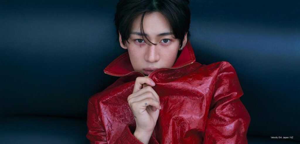 GOT7 BamBam Mens Folio Singapore GOT7 BamBam wearing a red monogram Louis Vuitton leather jacket for Men's FOLIO Singapore October 2026 cover feature.